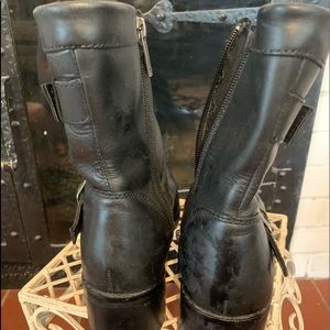 Harley Black Adjustable Silver Buckle Boots